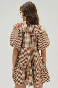 Gingerbread Gingham Mini Dress