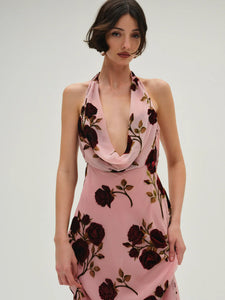 Rose Velvet Maxi Dress