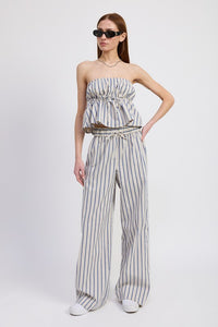 Striped Front Tie Top