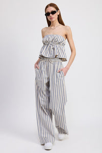 Striped Front Tie Top