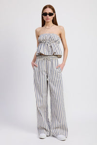 Striped Front Tie Top
