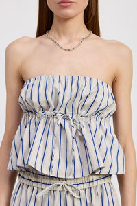 Striped Front Tie Top