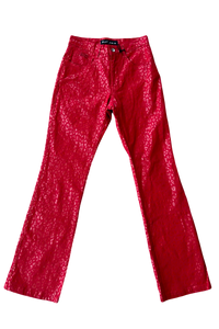 Vtg Red Leopard Pants