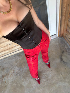 Vtg Red Leopard Pants
