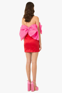 Oscar Pink Bow Mini Dress