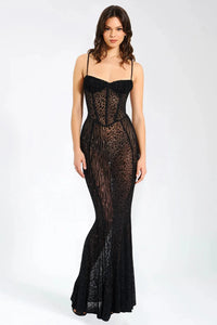Ulani Burnout Velvet Dress