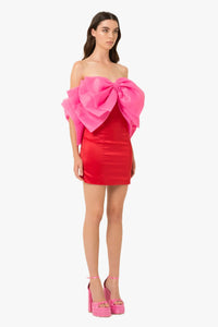 Oscar Pink Bow Mini Dress
