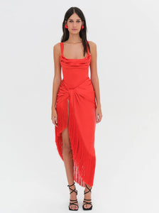Anisa Fringe Midi Dress